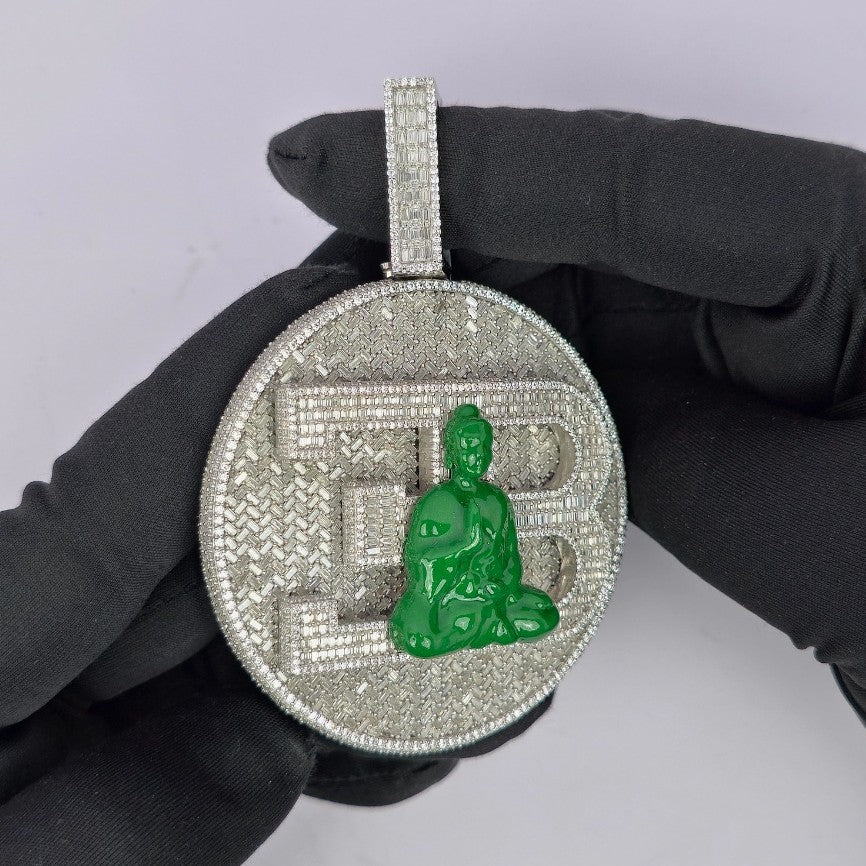 Buddha Twisted Pendant | Iced Out VVS Moissanite, 925 Silver