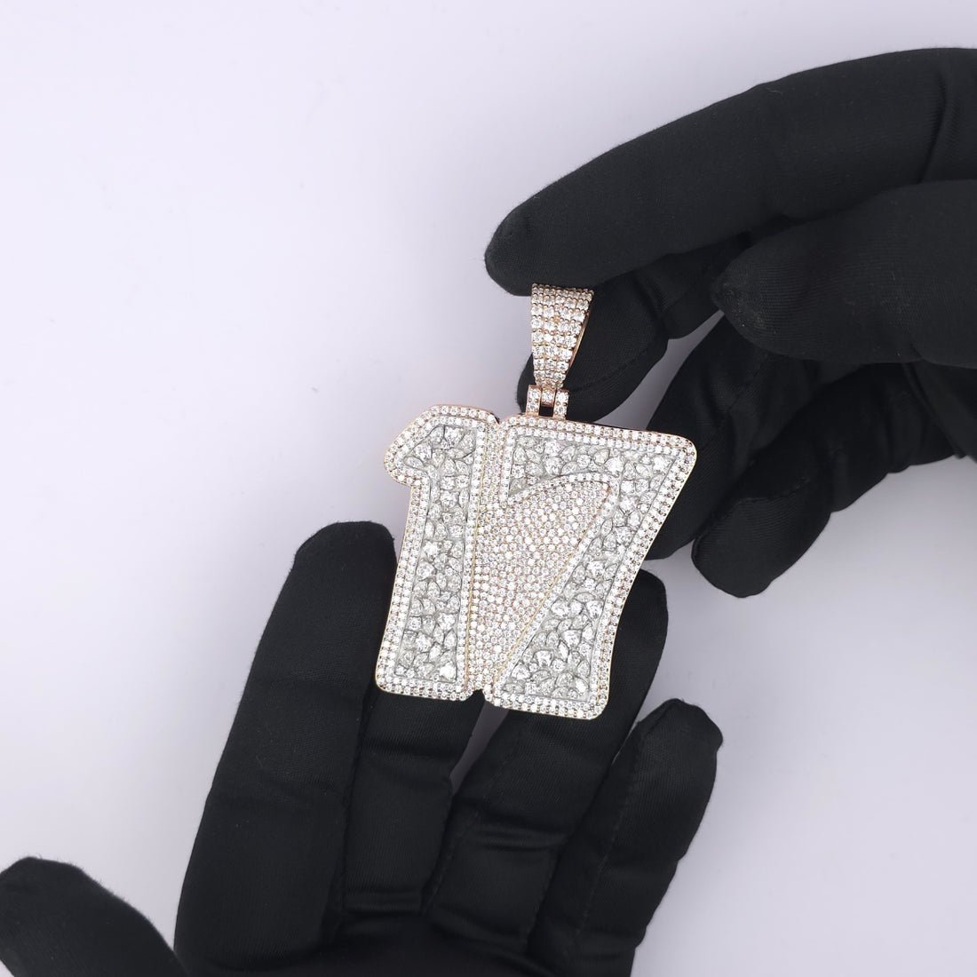 17 Number Pendant | Iced Out VVS Moissanite | 925 Silver