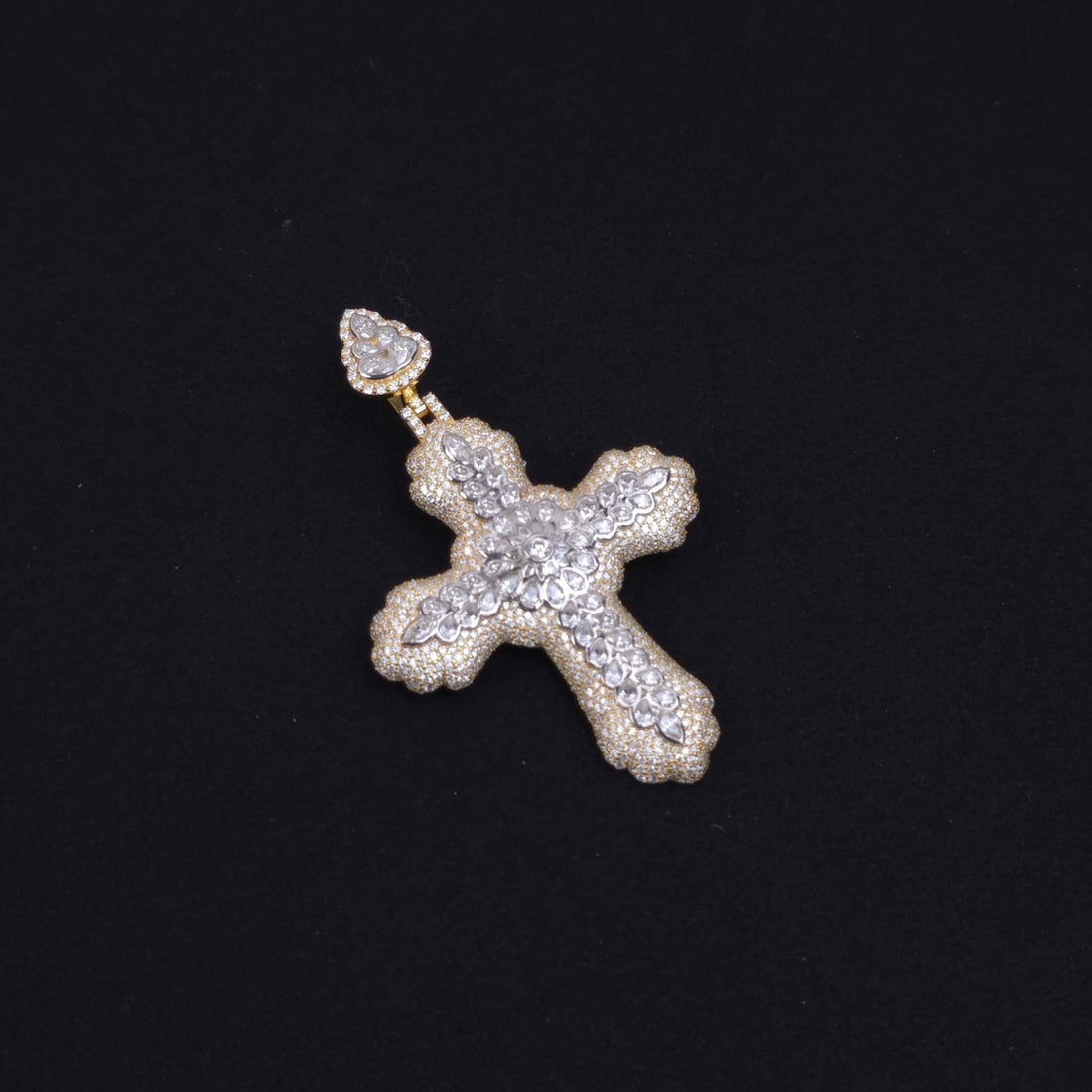 Cross Pendant | Pear Cut & Round VVS Moissanite | Iced Out 925 Silver