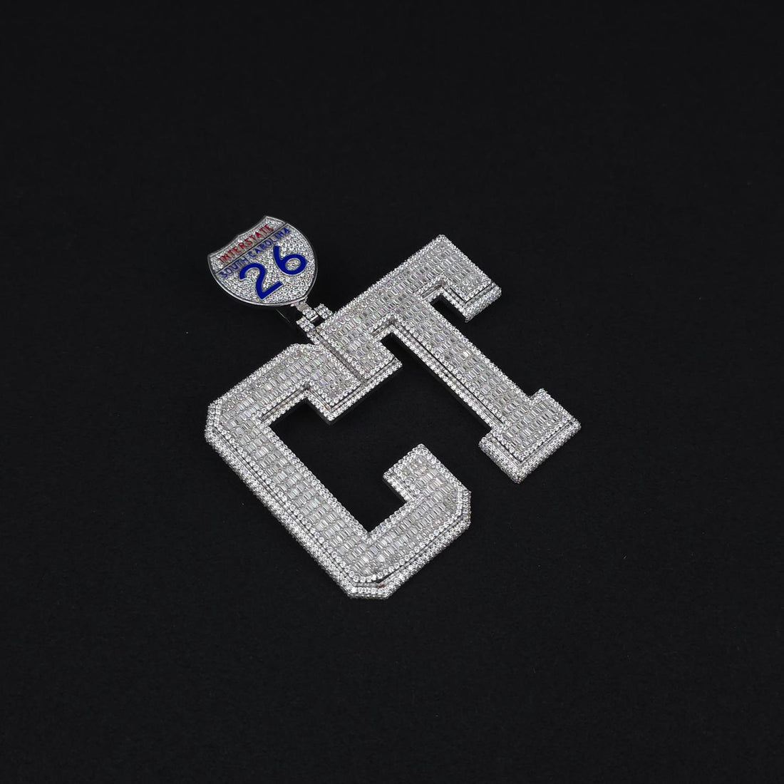 CT Interstate 26 Iced Out Pendant | Moissanite & Silver