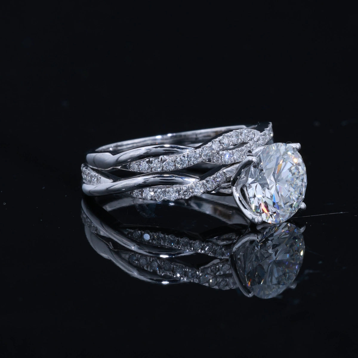 2.50CT Round Diamond Engagement Ring – Double Infinity Split Shank