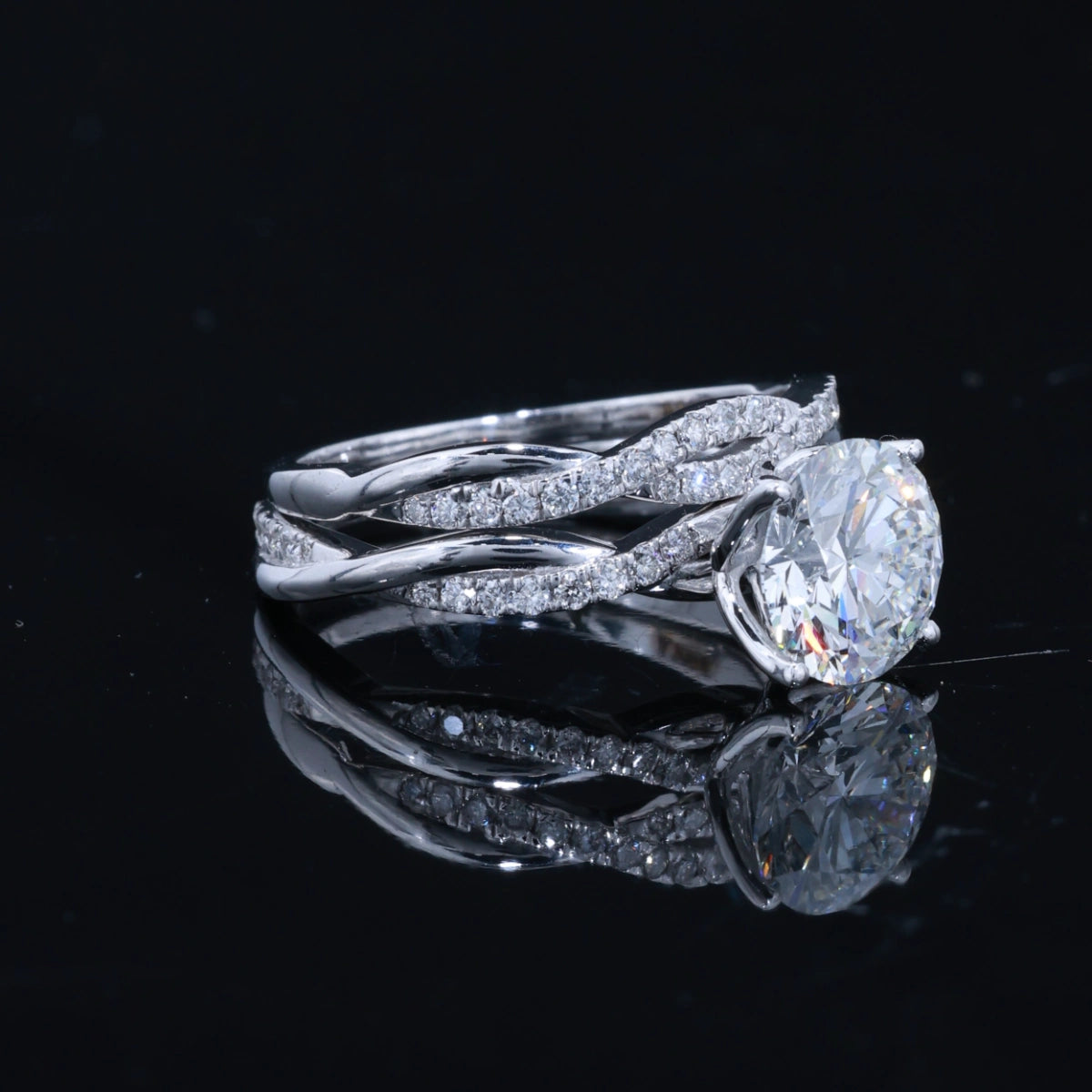 2.50CT Round Diamond Engagement Ring – Double Infinity Split Shank