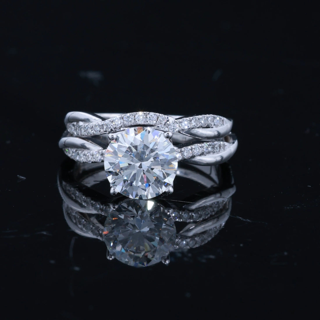 2.50CT Round Diamond Engagement Ring – Double Infinity Split Shank