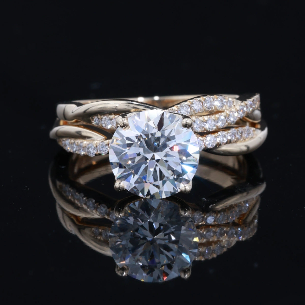 2.50CT Round Diamond Engagement Ring – Double Infinity Split Shank