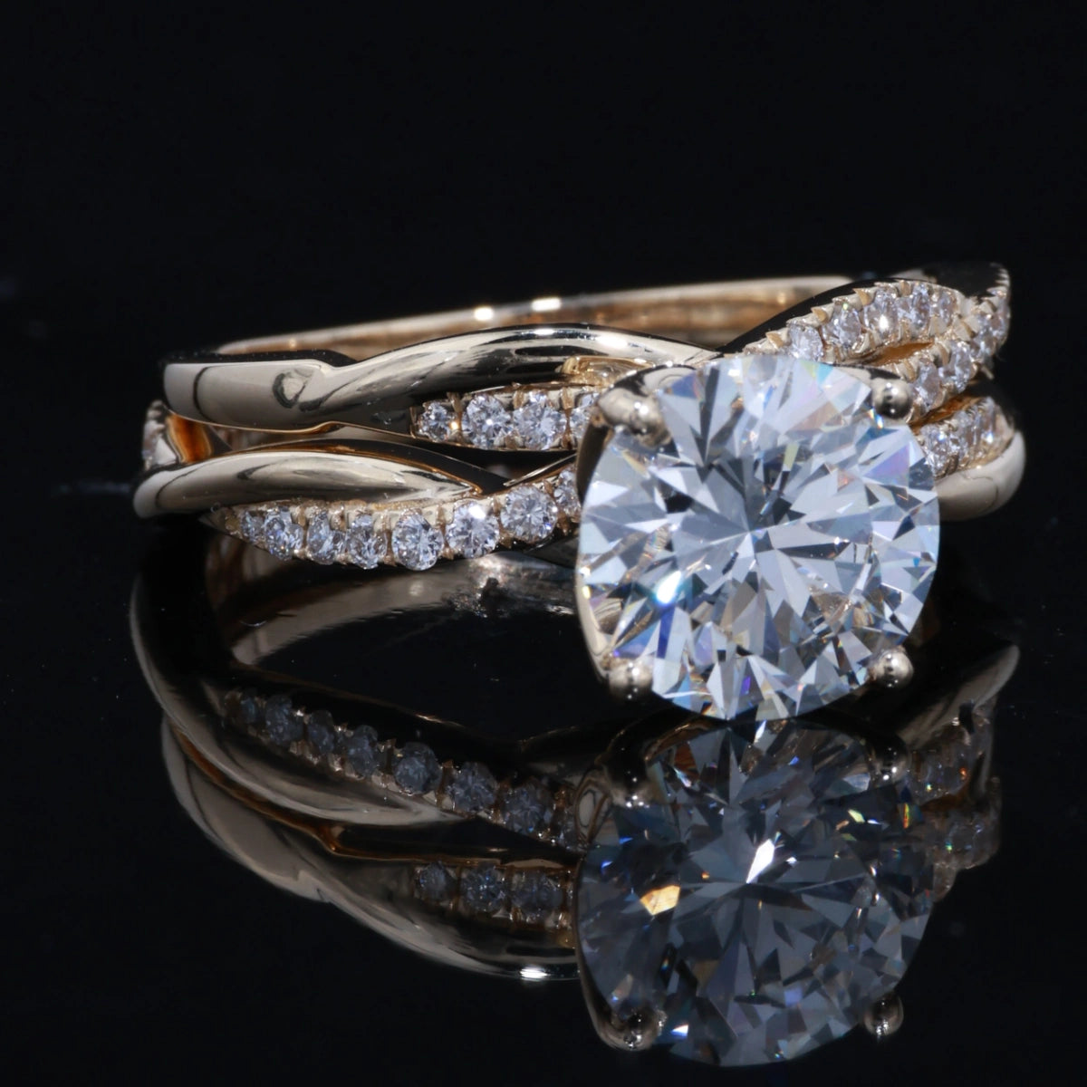 2.50CT Round Diamond Engagement Ring – Double Infinity Split Shank