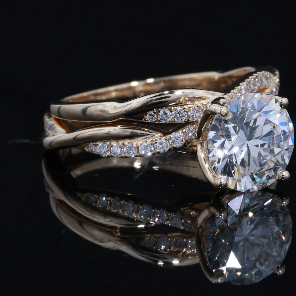 2.50CT Round Diamond Engagement Ring – Double Infinity Split Shank