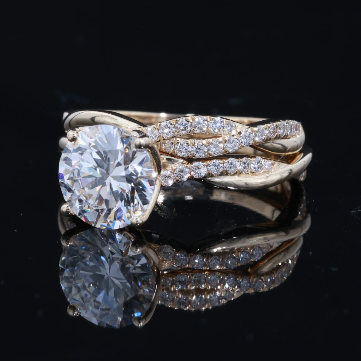 2.50CT Round Diamond Engagement Ring – Double Infinity Split Shank