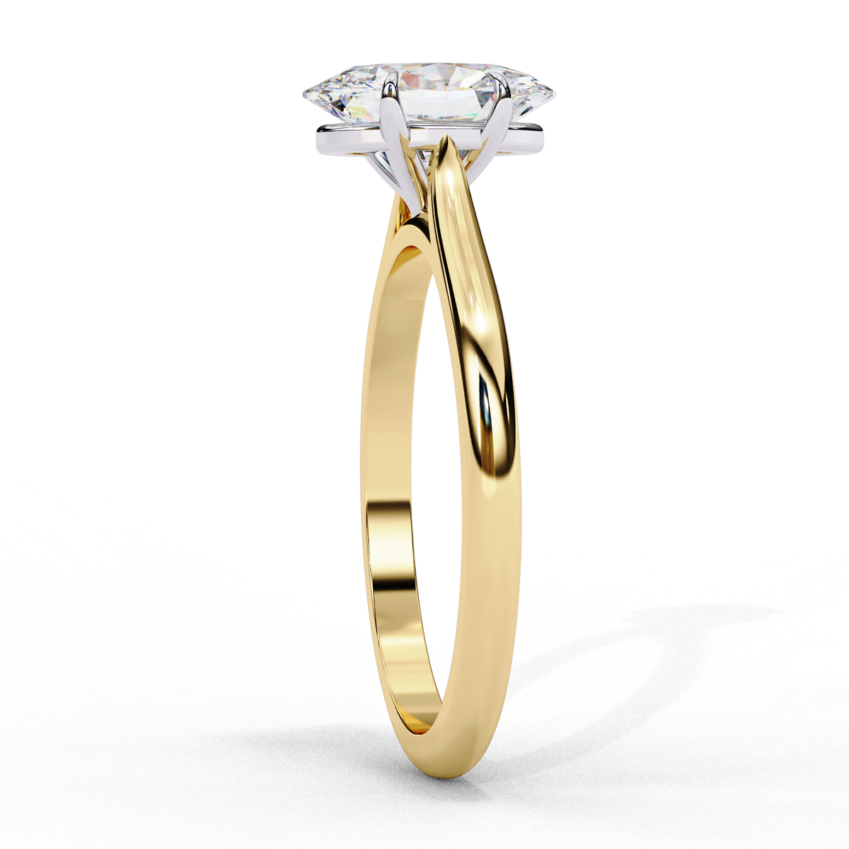 Effortless Oval Moissanite Solitaire Ring | 14k Yellow Gold Plated
