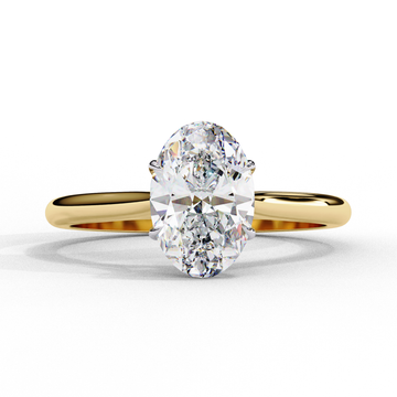 Effortless Oval Moissanite Solitaire Ring | 14k Yellow Gold Plated