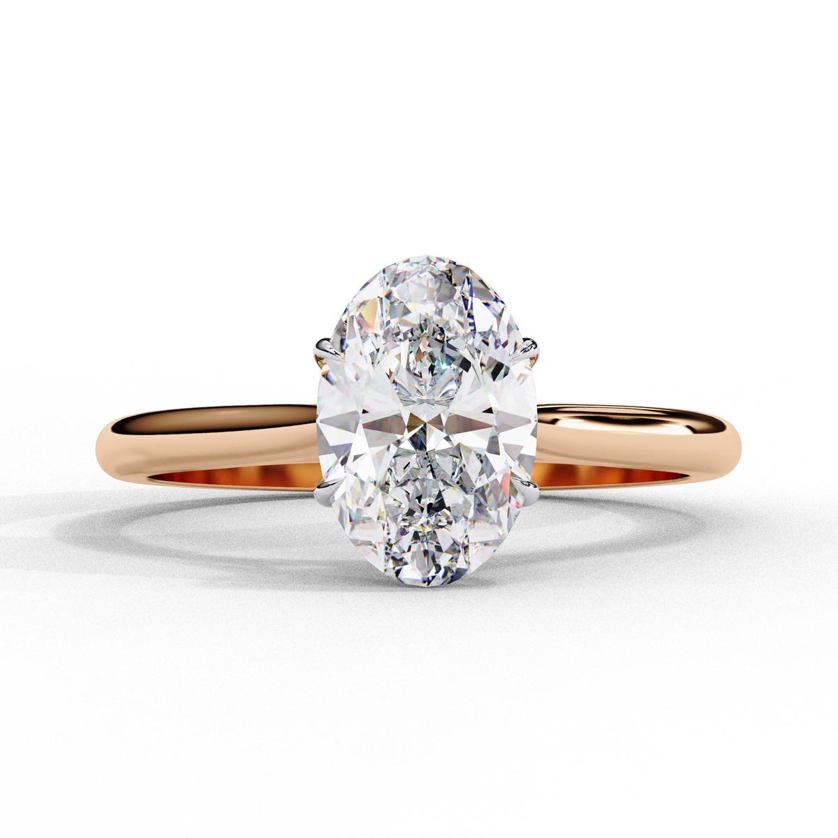 Effortless Oval Moissanite Solitaire Ring | 14k Yellow Gold Plated