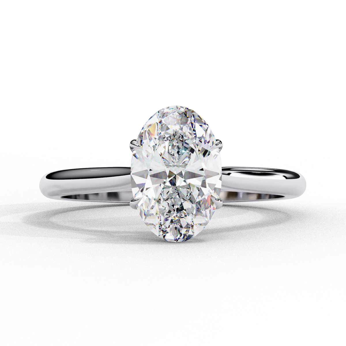 Effortless Oval Moissanite Solitaire Ring | 14k Yellow Gold Plated