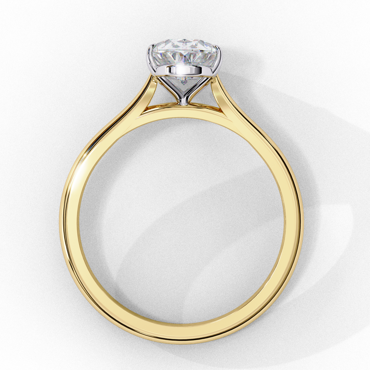 Effortless Oval Moissanite Solitaire Ring | 14k Yellow Gold Plated