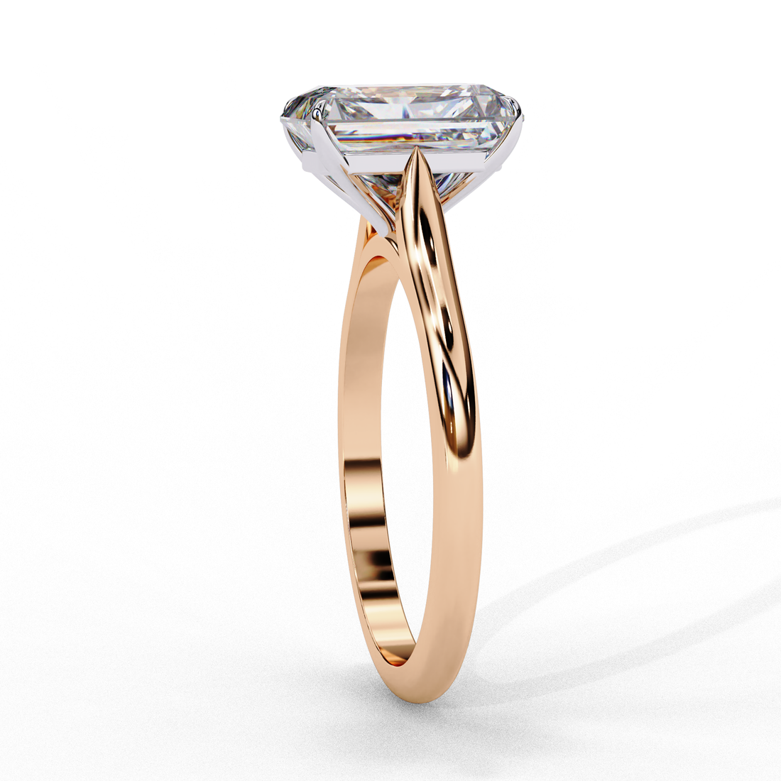 Radiant Romance Ring | Moissanite Solitaire| 14K Rose Gold Plated 925 Silver