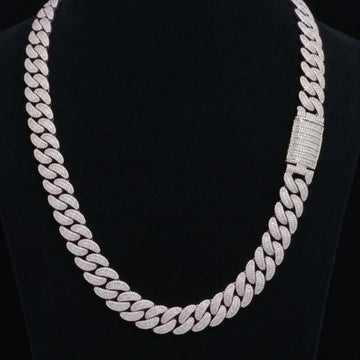 16mm Moissanite Baguette-cut Cuban Chain | 925 Silver