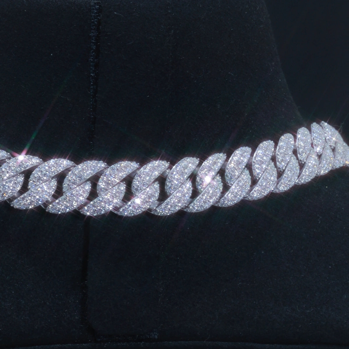 12mm Moissanite Cuban Link Chain | 925 Silver