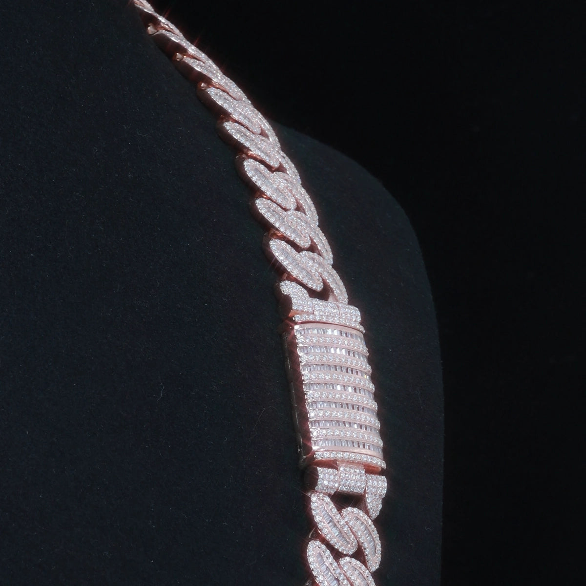 16mm Moissanite Baguette-cut Cuban Chain | 925 Silver