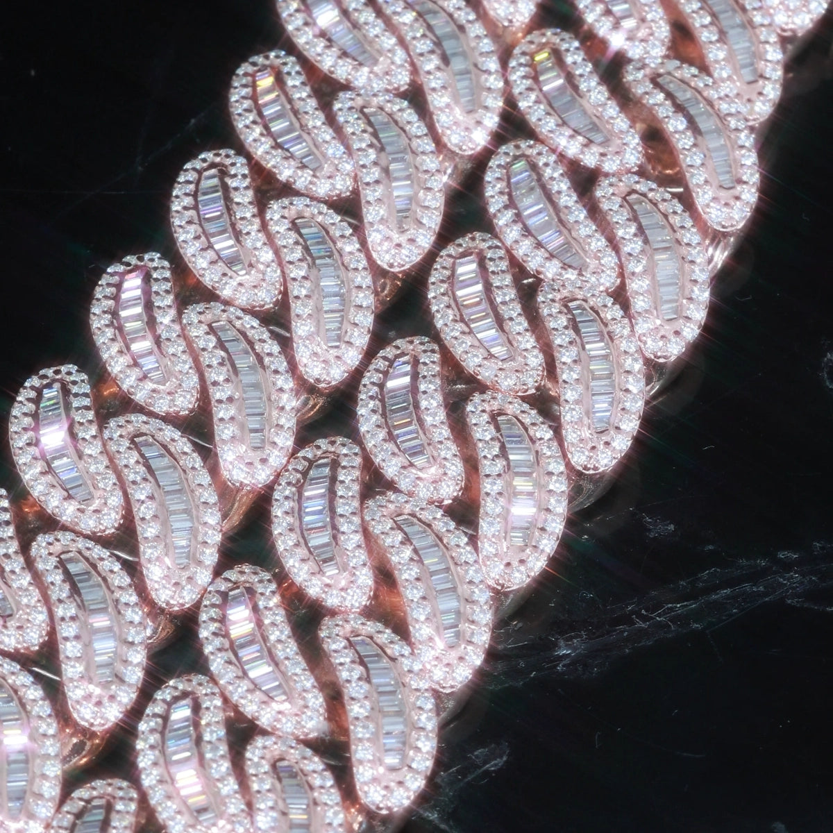 16mm Moissanite Baguette-cut Cuban Chain | 925 Silver