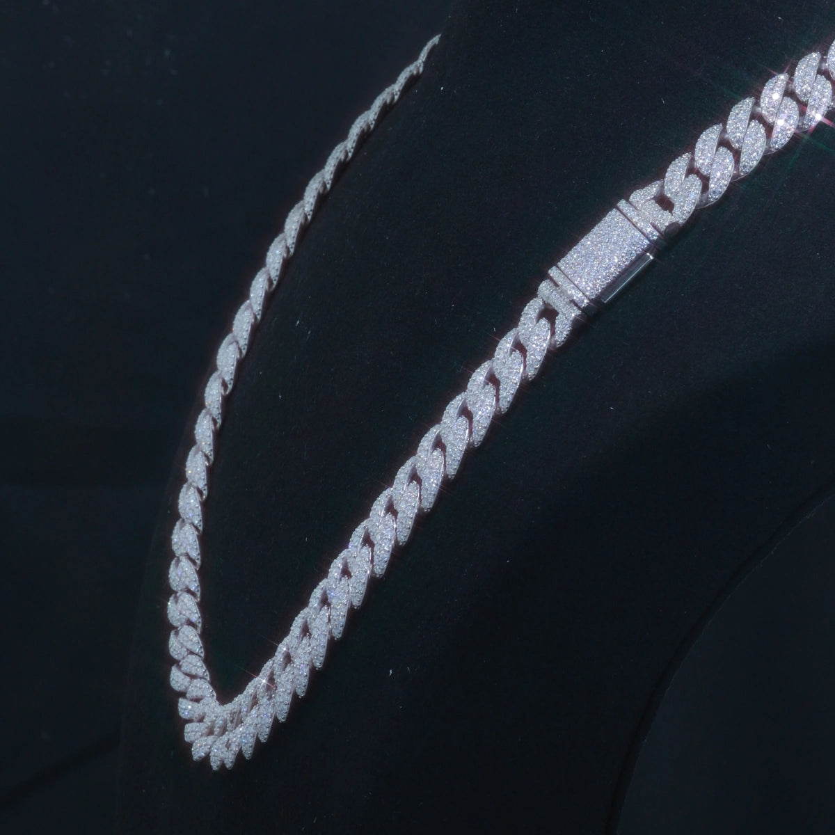 12mm Moissanite Cuban Link Chain | 925 Silver