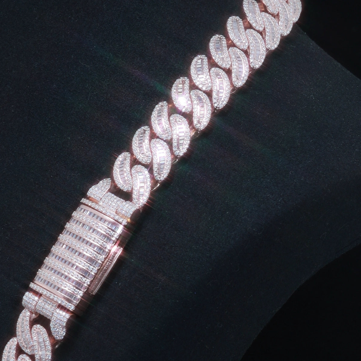 16mm Moissanite Baguette-cut Cuban Chain | 925 Silver