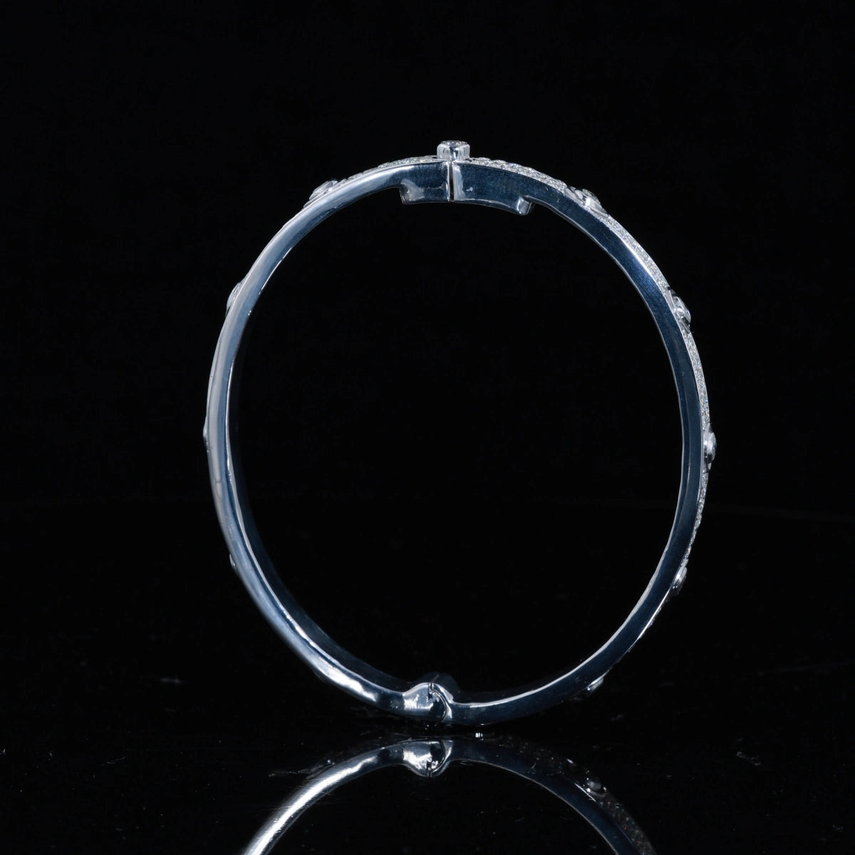Iced Out Moissanite Screw Love Bracelet | 925 Silver