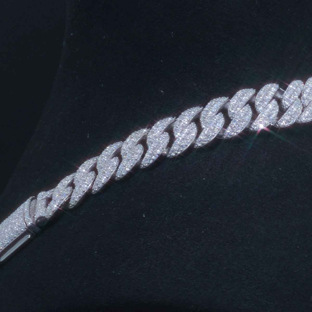 12mm Moissanite Cuban Link Chain | 925 Silver