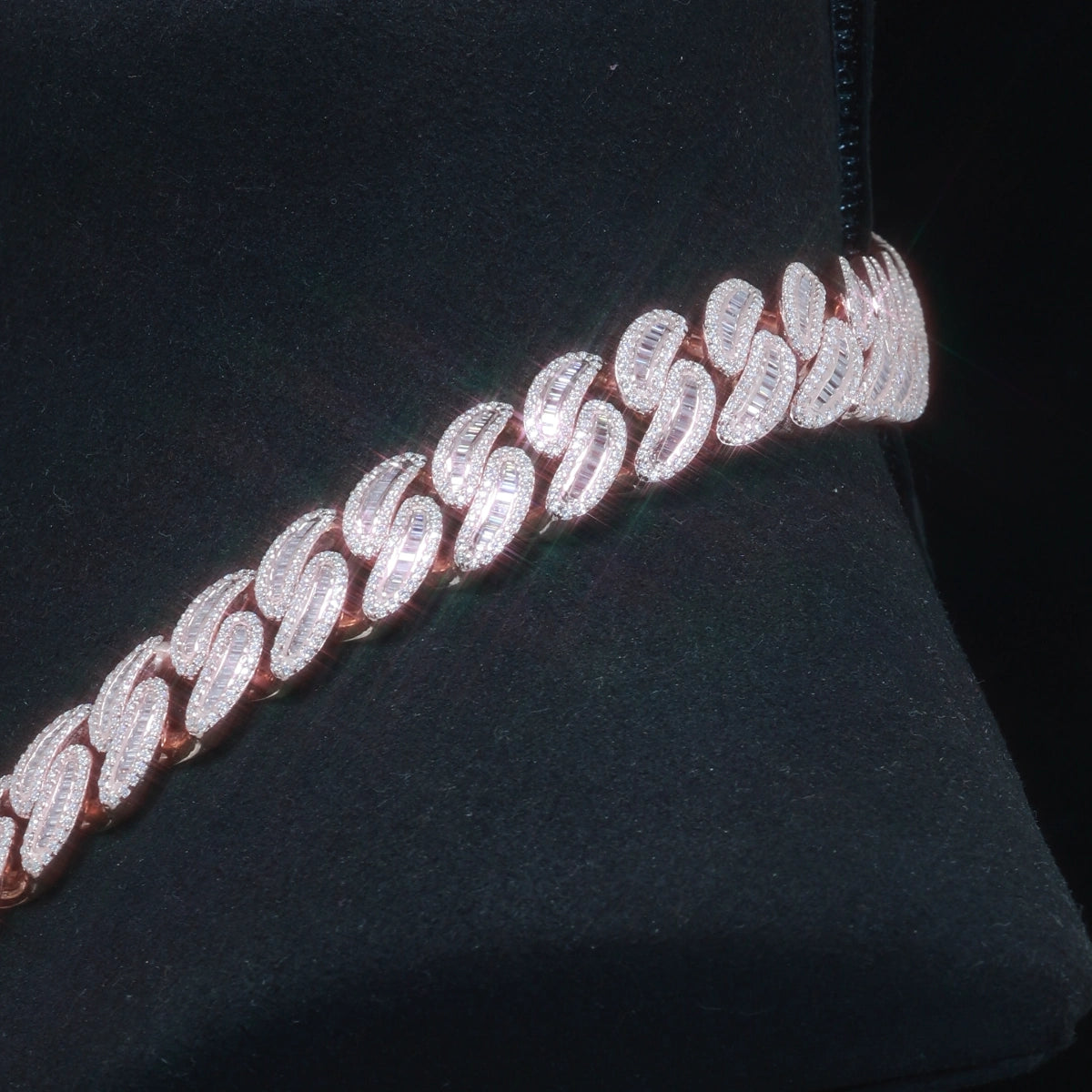 16mm Moissanite Baguette-cut Cuban Chain | 925 Silver