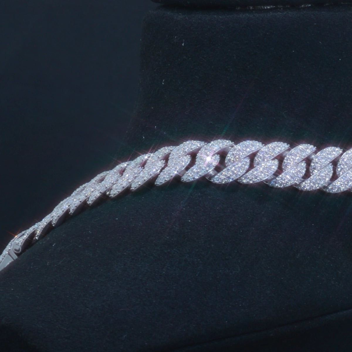 12mm Moissanite Cuban Link Chain | 925 Silver