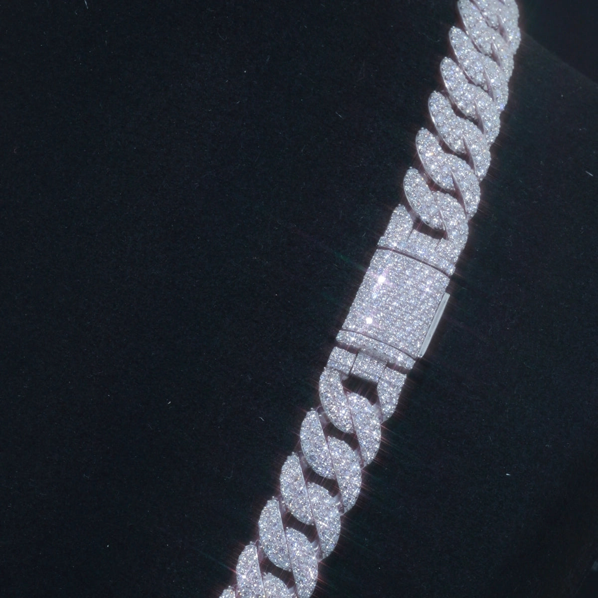 12mm Moissanite Cuban Link Chain | 925 Silver