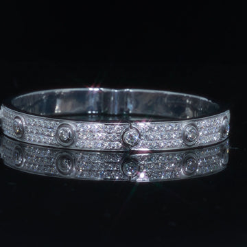 Iced Out Moissanite Screw Love Bracelet | 925 Silver