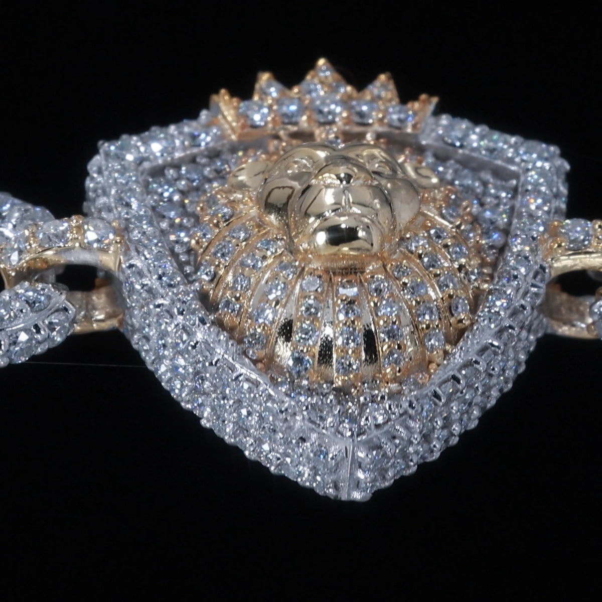 16mm Iced Out Lion Head Infinity Link Bracelet |925 Silver