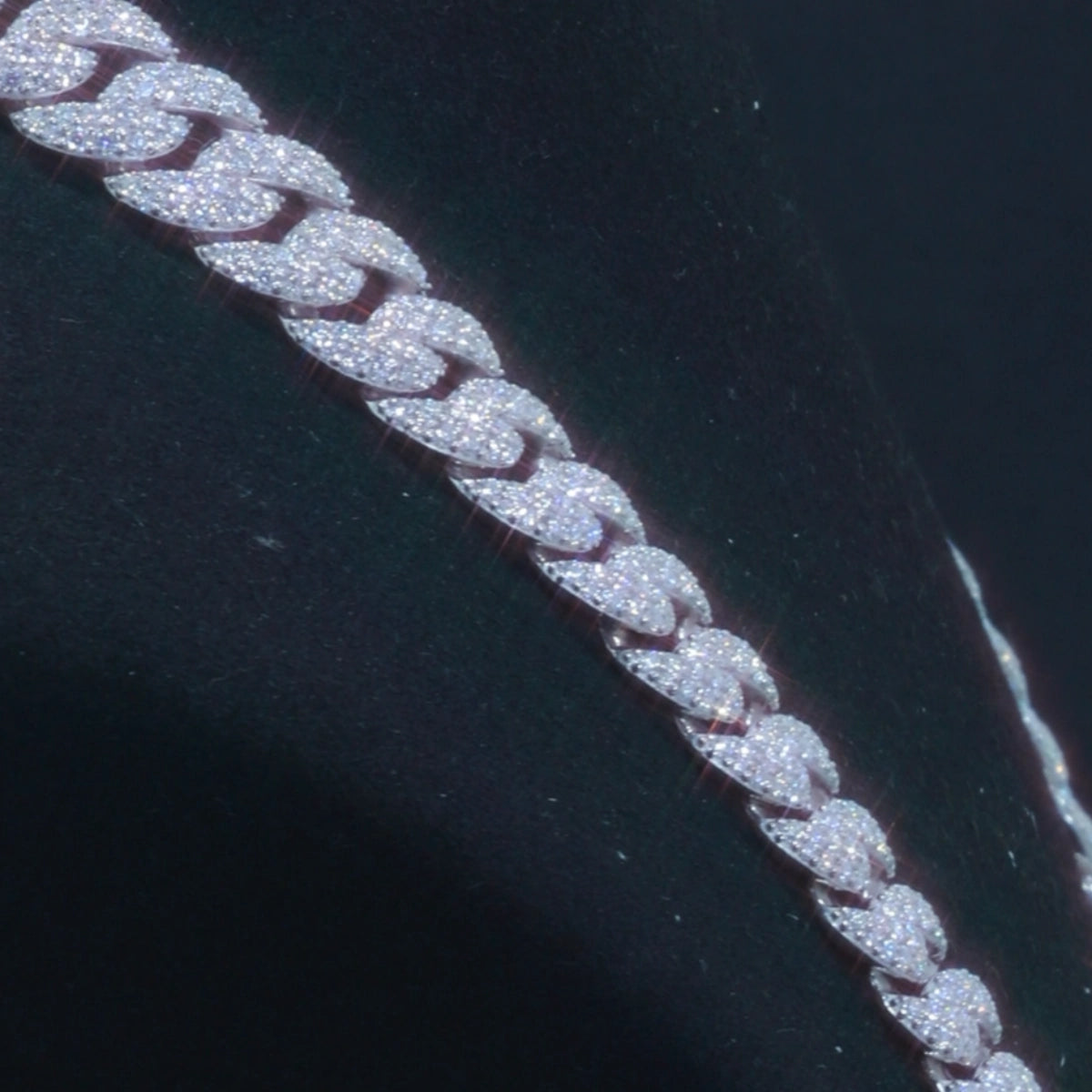 12mm Moissanite Cuban Link Chain | 925 Silver