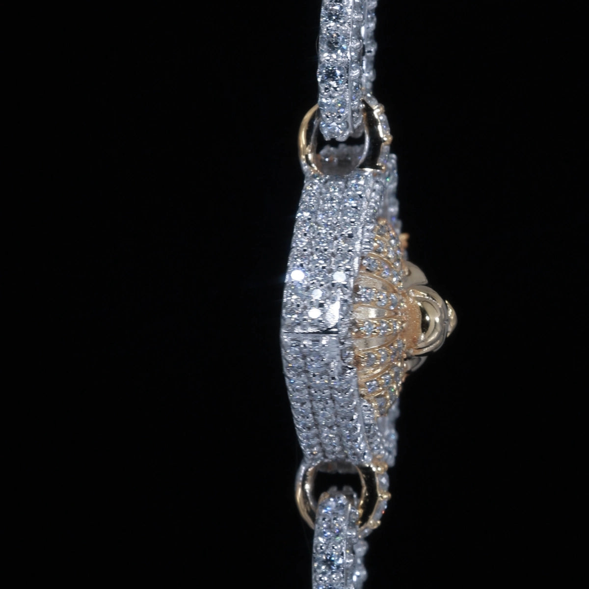 16mm Iced Out Lion Head Infinity Link Bracelet |925 Silver