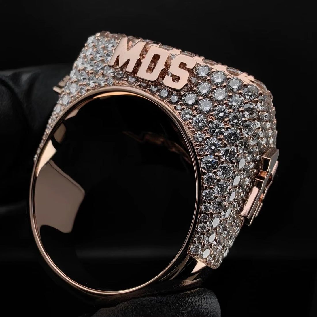 Moissanite  Custom Baguette Initial Ring | Rose Gold Plated |  925 Silver